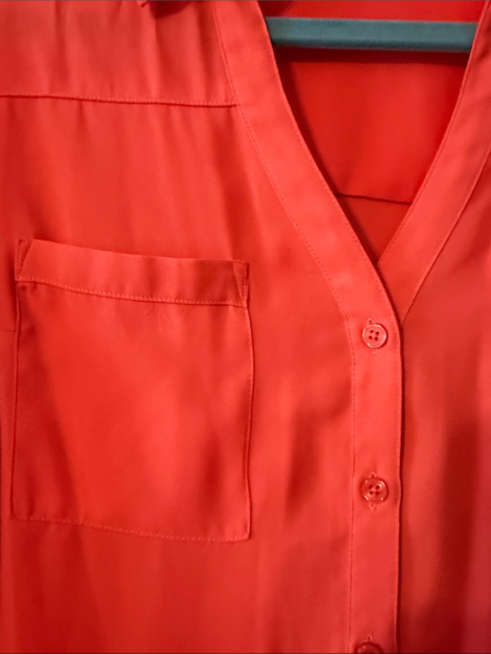 Express Coral Button-Front Workshirt - Picture 4 of 5